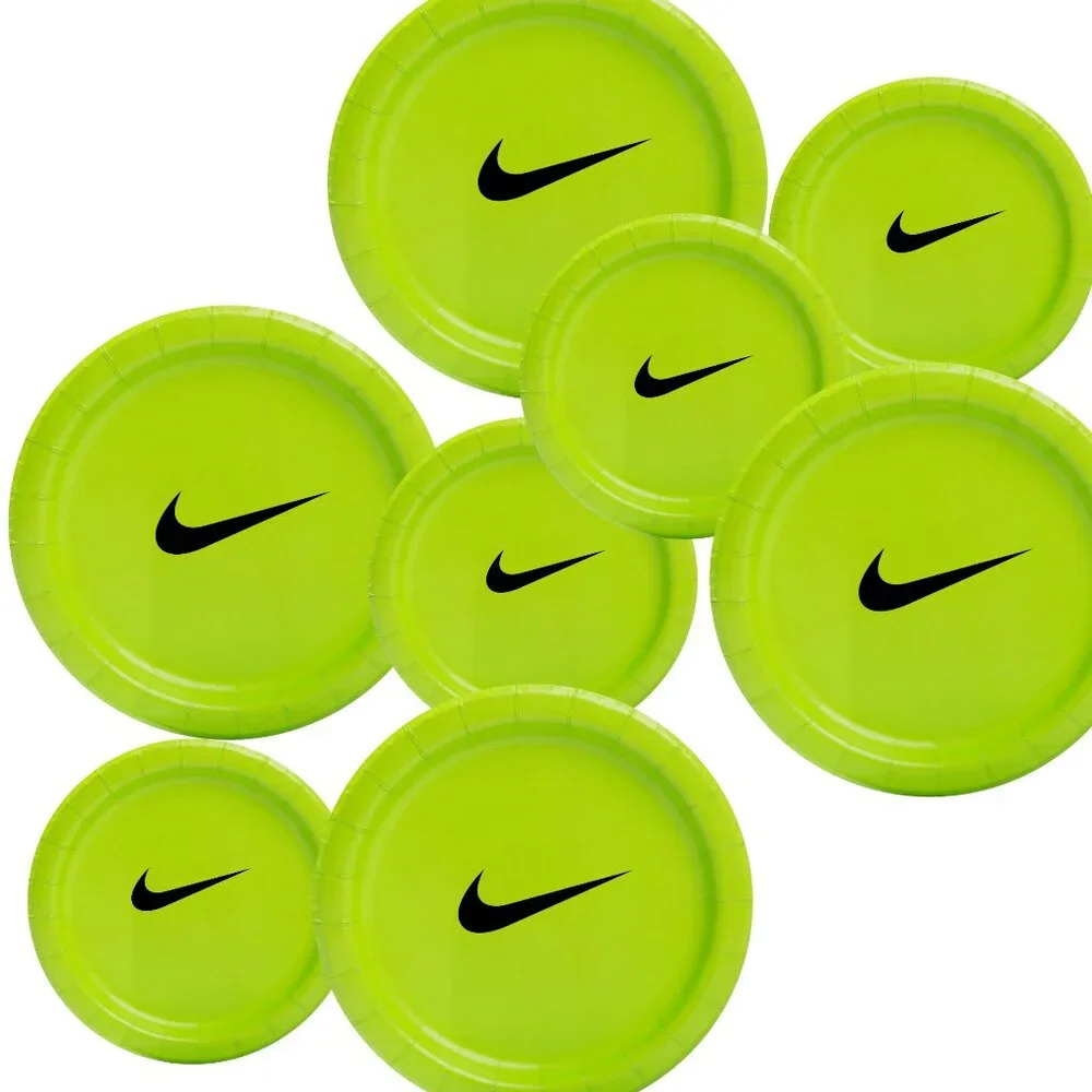 Custom Retro Basketball Party Tableware Set| Lime Green with Black Design| 45PCS